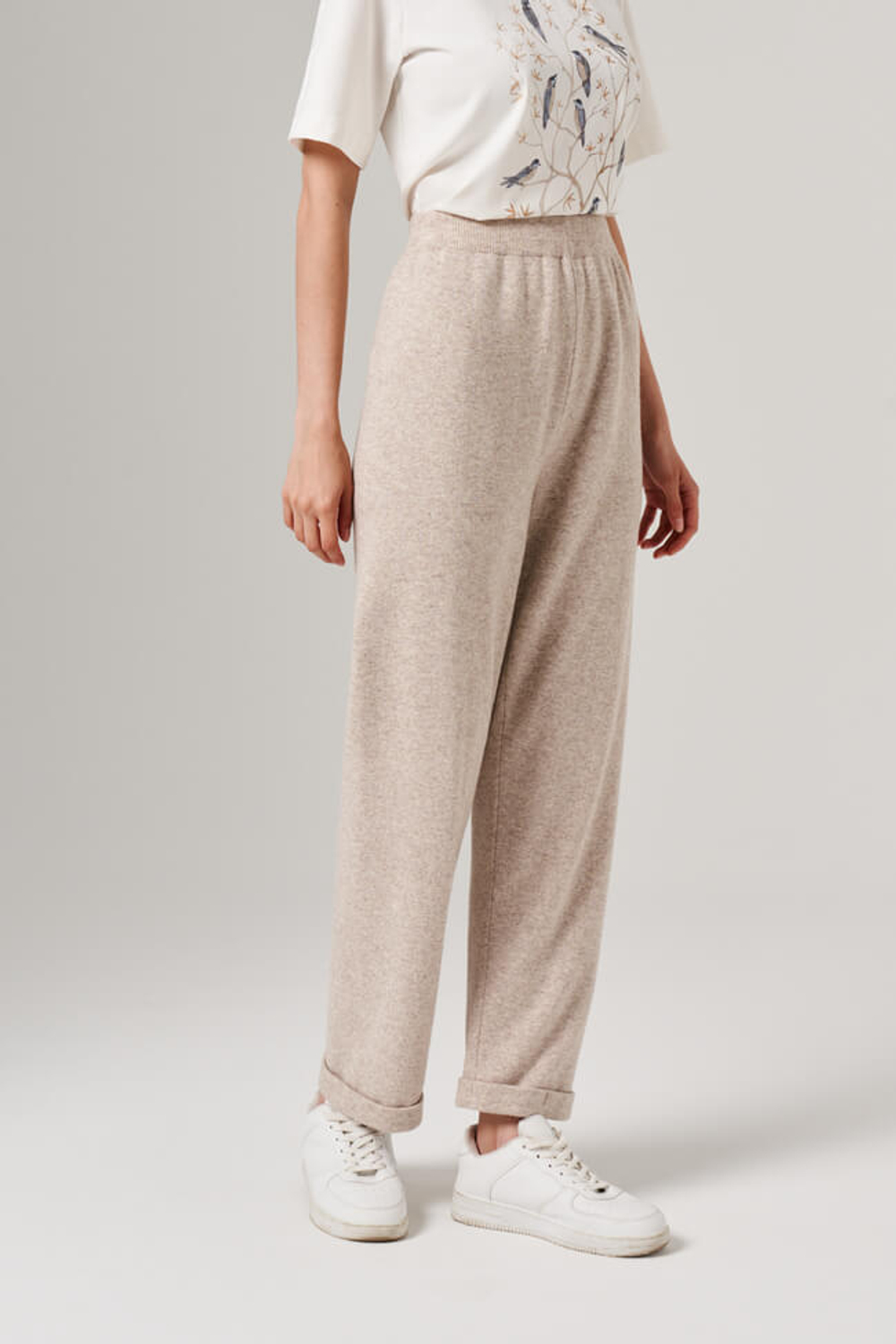 31113 Брюки женские (серо-бежевый меланж)