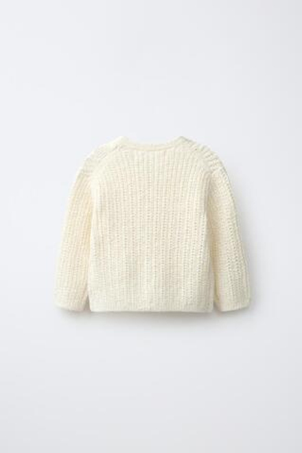 ZARA КАРДИГАН С ЦВЕТОЧНОЙ ВЫШИВКОЙ, ЭКРЮ