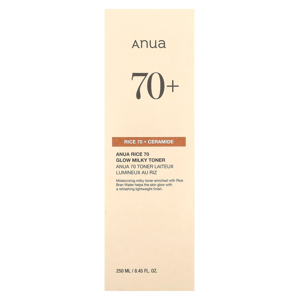 Anua, Rice 70 Glow Milky Toner, 250 мл (8,45 жидк. Унции)