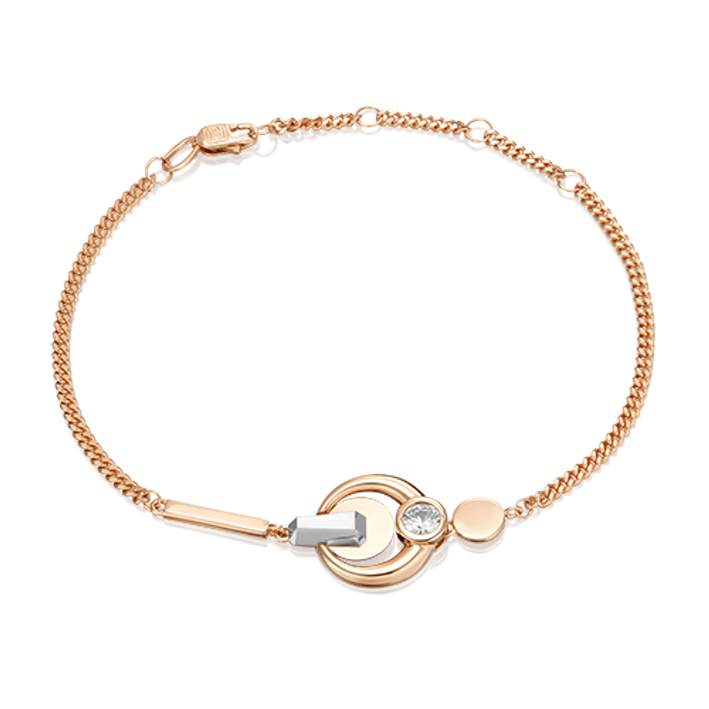 Браслет из комбинированного золота c натуральным топазом white Артикул: 05-0749-00-201-1111