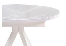 Стеклянный стол Ален 90(120)х90х75 белый