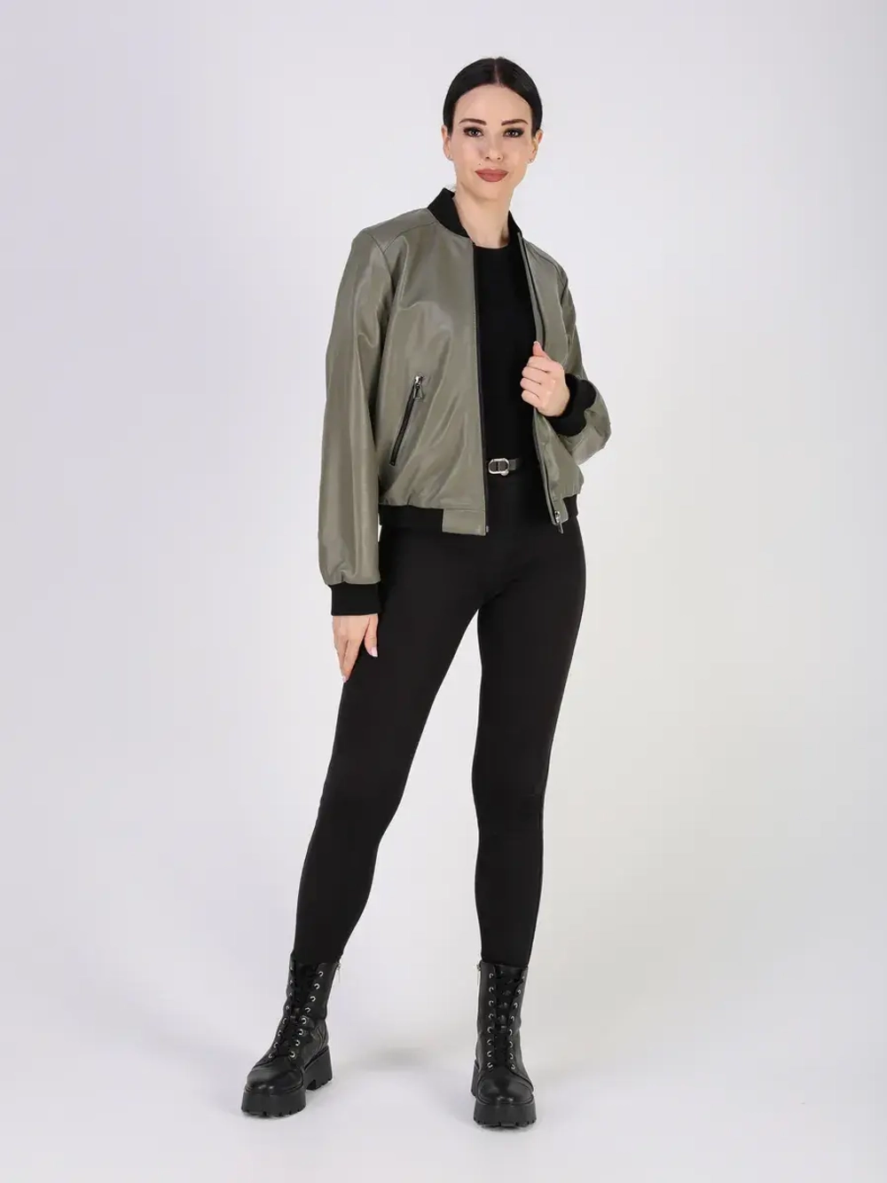 Кожаная куртка демисезонная Турция бомбер