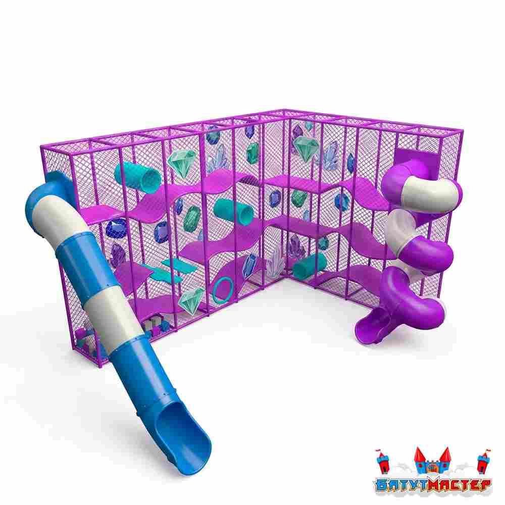 Лабиринт с горками «Кристальный Мир», 9×6,5×5,5 м