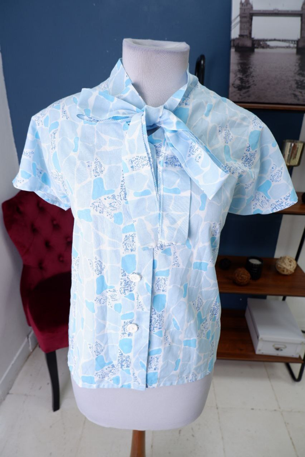 Блузка летняя с принтом 48 размер