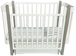 Детская кроватка Кедр Florencia 2 поперечный маятник c ящиком белый/серый