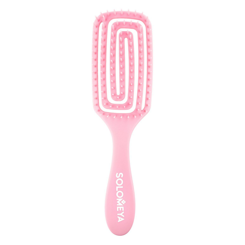 Solomeya Wet Detangler Mini Brush Rectangular Strawberry