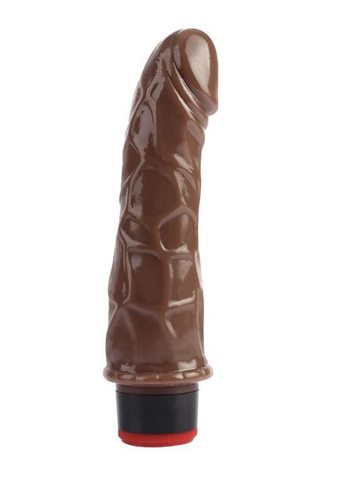 Коричневый вибратор-реалистик 7 Vibrating Dildo - 18 см. (Цвет: коричневый)