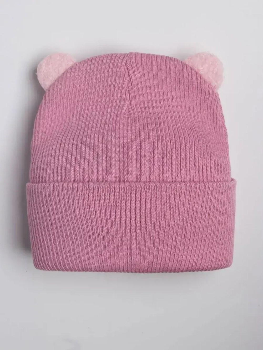 Шапка для девочки с ушками осенняя