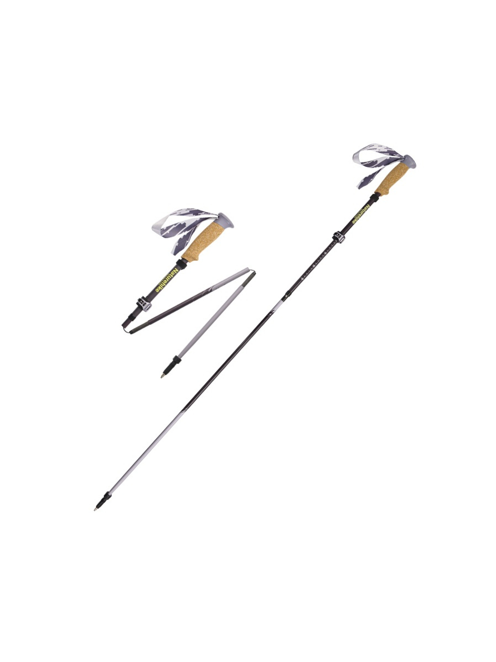 Палки треккинговые Naturehike Sunsia 3-EXT, карбон, 5-секционные, 115-135 см, фиолетовые, 2 шт