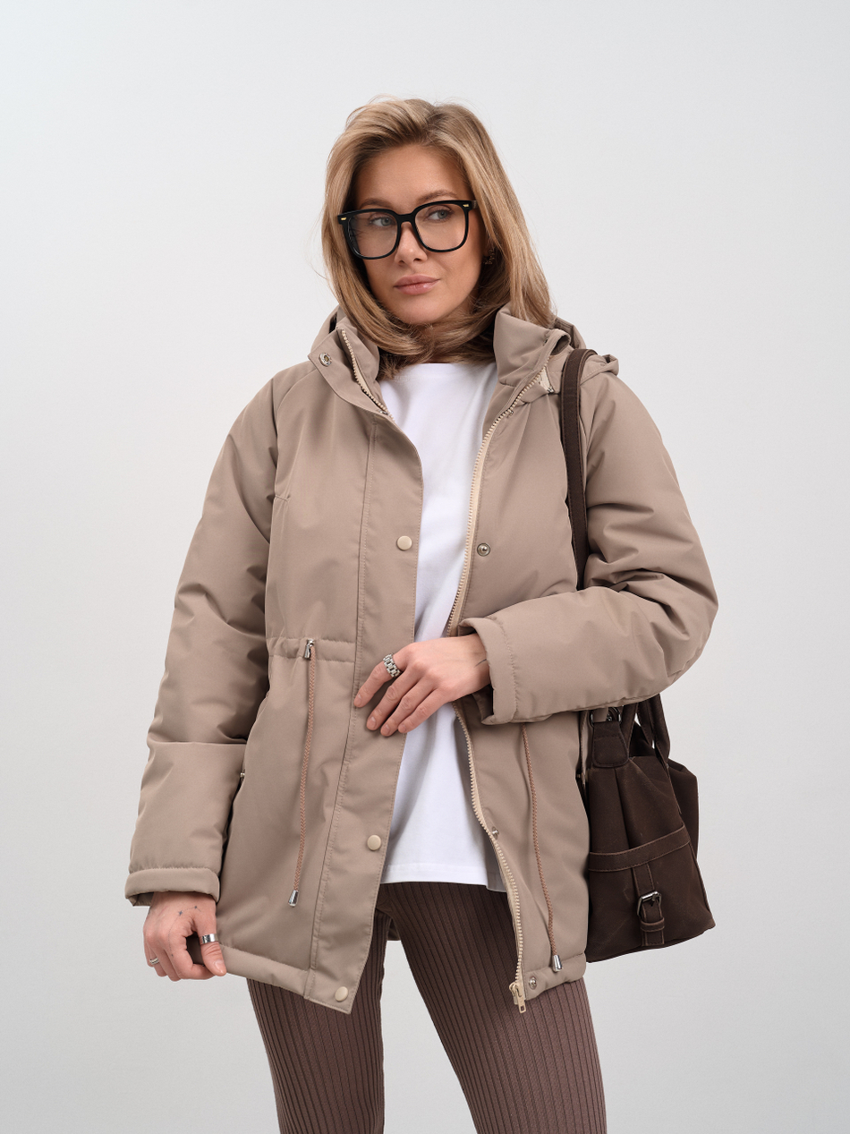 Парка женская демисезонная "Апрель" бежевый