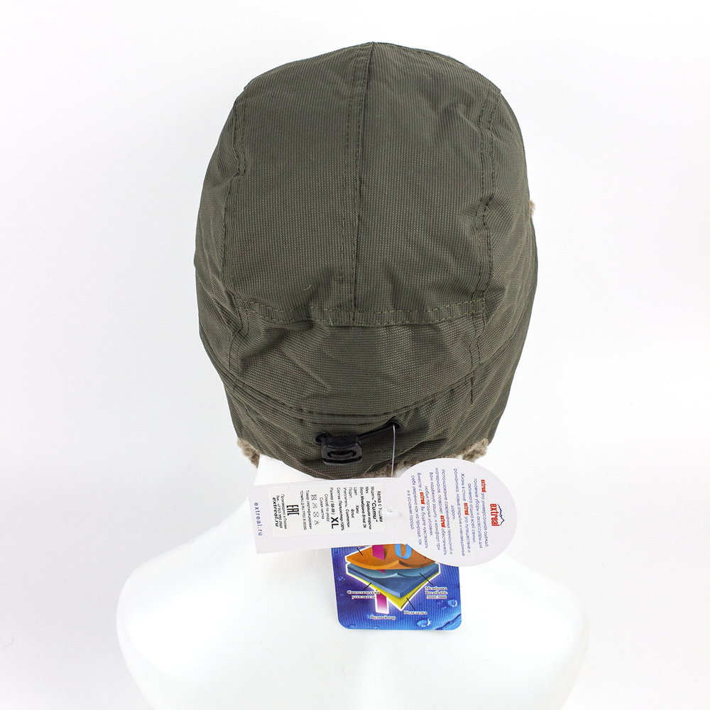 Кепка Extreal "Сити" с ушами, Барашек Коричневый, Мембрана, XL