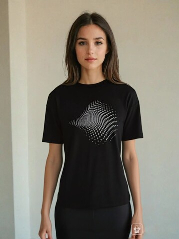 1401 Футболка детская с печатью кулирка черный (88-164)