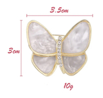 Брошка, брошь перламутровая "Бабочка". БелыйЦвет-синий. Символ стабильности и духовного начала.