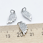 Подвеска Крыло, цвет серебро, фианиты, размер 14*7 мм, цена за 1 шт