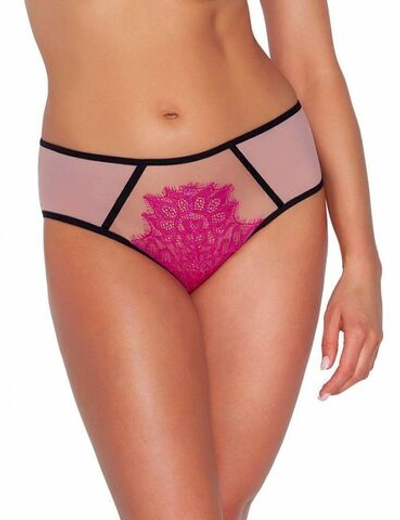 Трусики-слипы с ярким кружевом с ресничками (Размер: XXXL) (Цвет: розовый)