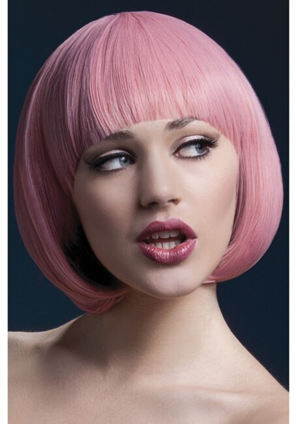 Розовый парик каре MIA (25 см) (Цвет: розовый)