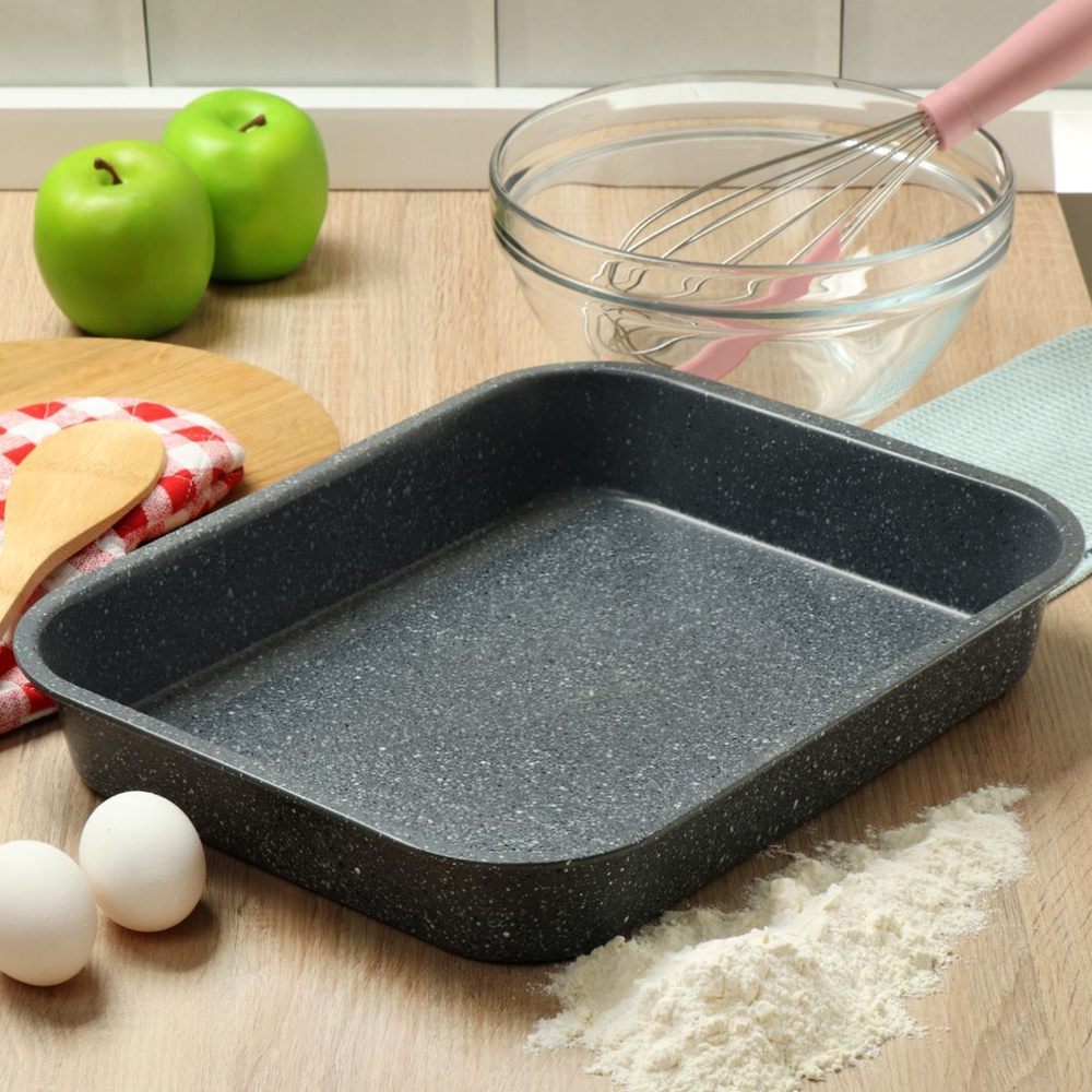 Форма для выпечки сталь, 27х37х5 см, антиприг, прямоуг, Daniks, Гранит, K-432-LSC