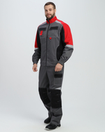 Костюм Вектрон-2 (тк.Смесовая МВО,240) п/к, серый/черный/красный