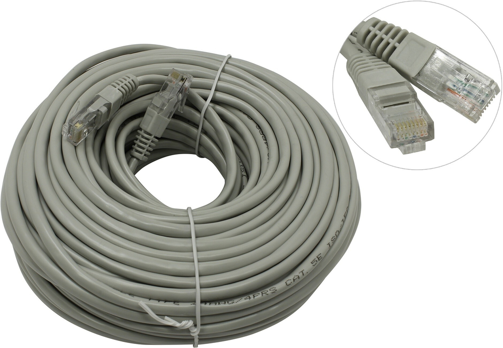 Кабель Patch Cord UTP кат.5e 30м, серый