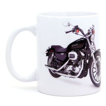 Кружка Harley Davidson ( мотоцикл / лого на белом фоне )