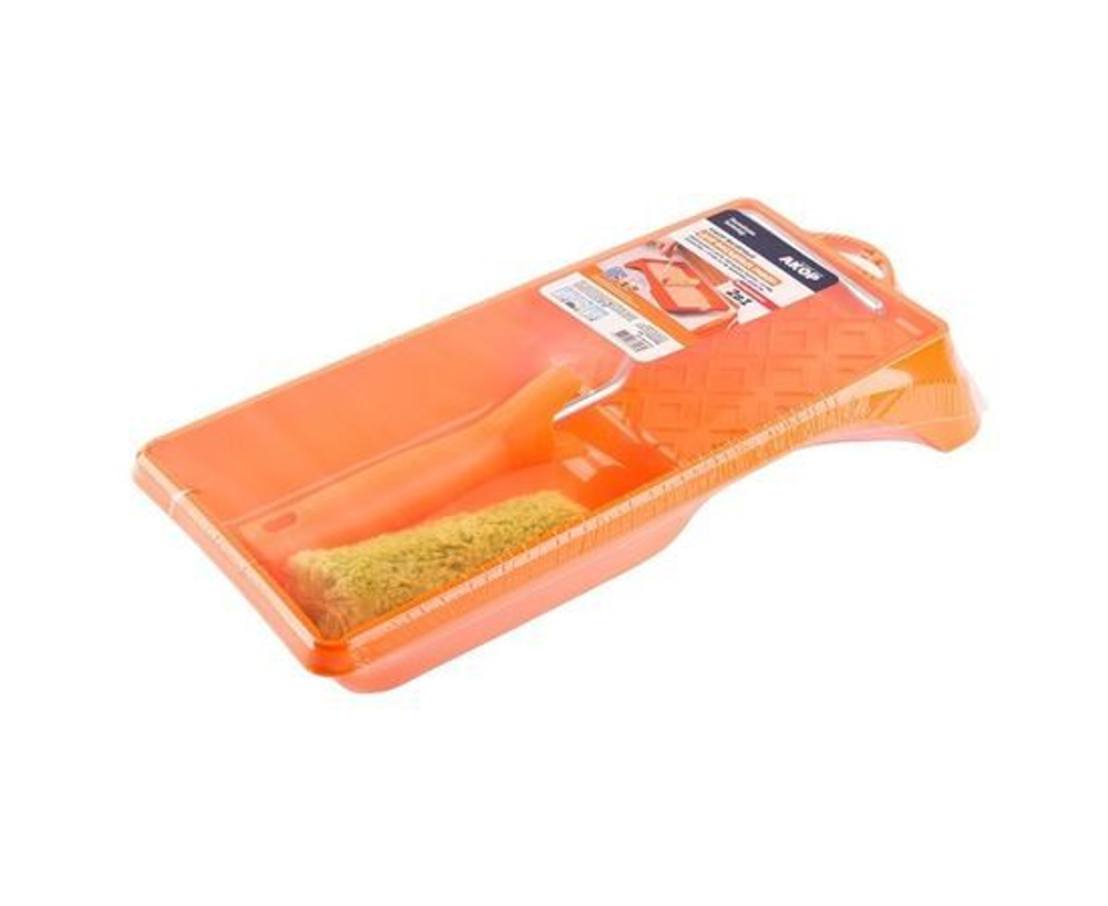 Набор для фасадных работ Акор 2 шт, мини-валик 110 мм, ванночка 15х29 см