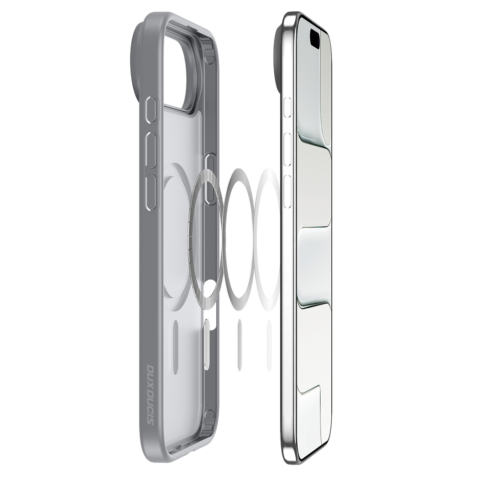 Матовый противоударный чехол серого цвета с MagSafe для iPhone Air, серия Yind Series от Dux Ducis