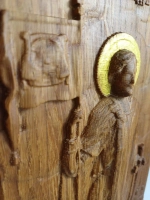 Освященная Икона Св. князя Александра Невского14х28 см дуб