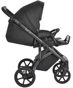 Детская коляска Roan Bass Next Кожа 3 в 1 с автокреслом Tutis Elo Lux EduSky Black RN088/1 Black/Black
