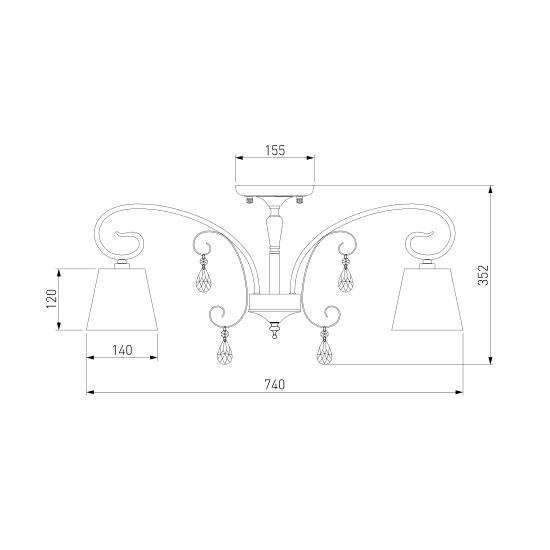 60065/8 / потолочный светильник /   серебро