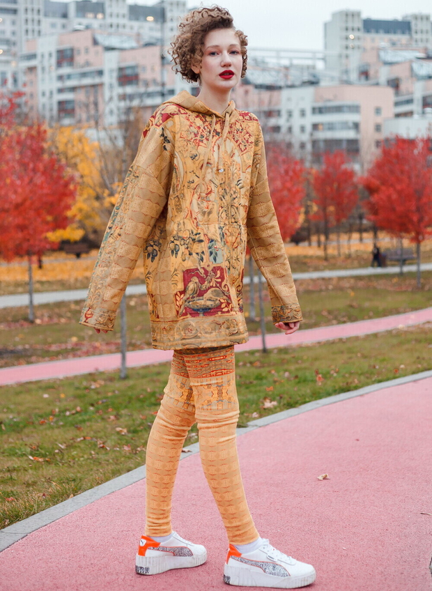 Комплект (худи и гетры) "Гротеск", по мотивам фламандской шпалеры середины 16 века