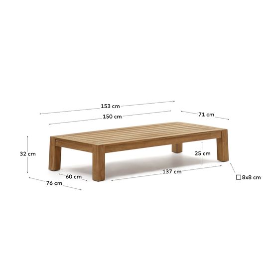Forcanera Журнальный столик из массива тика 150 x 71 см