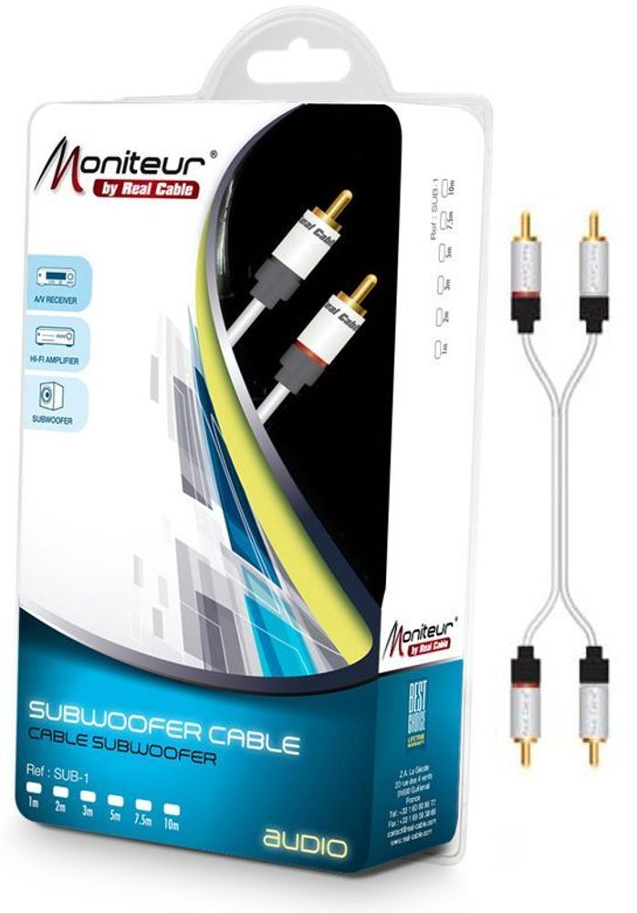 кабель межблочный Real Cable 2RCA-1, 2m