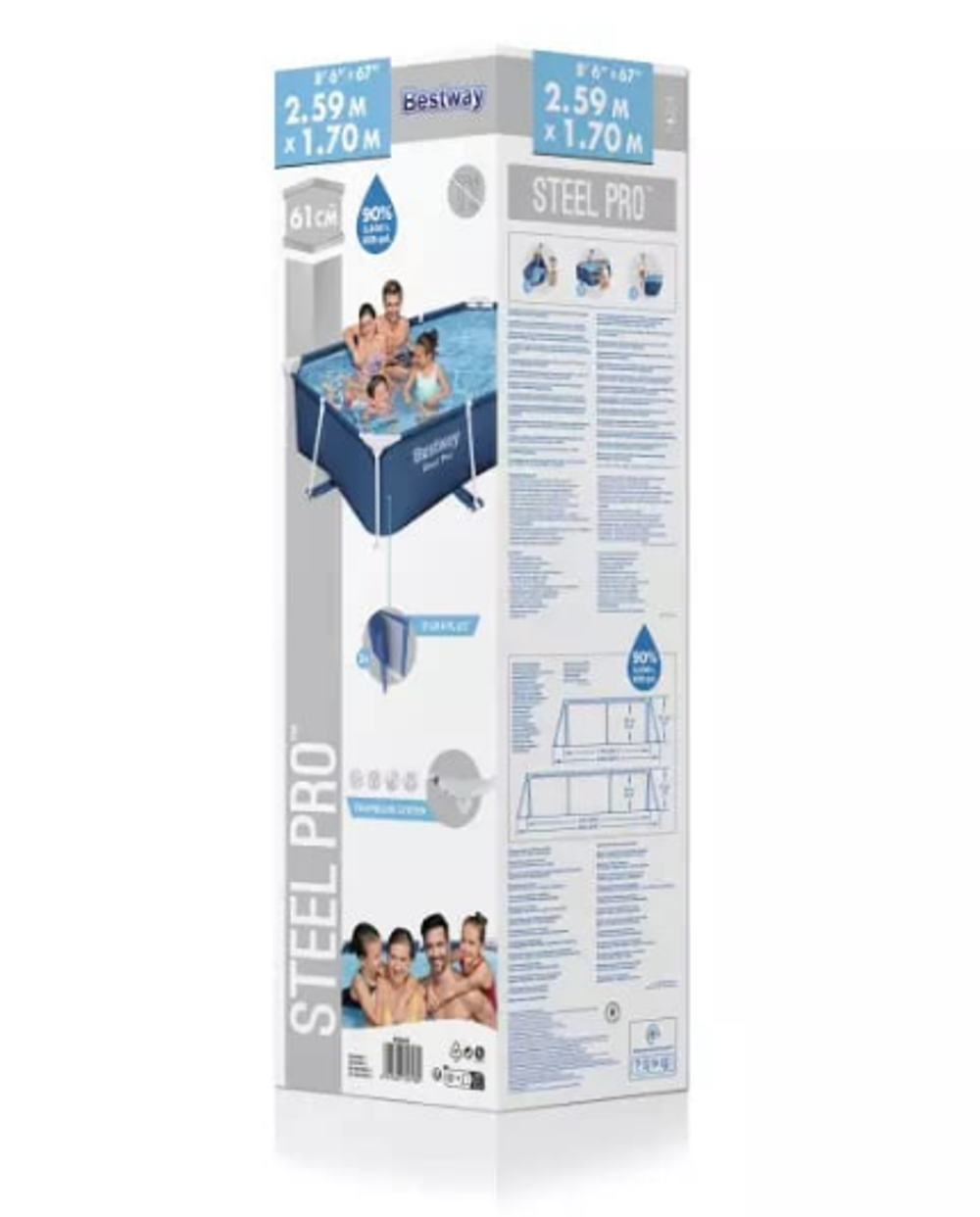 Бассейн каркасный 259х170х61 см, 2300 л BestWay