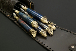 Набор шампуров "Звери Лесные Премиум" в чехле из натуральной кожи