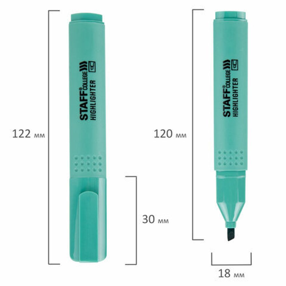 Набор текстовыделителей 6 ПАСТЕЛЬНЫХ ЦВЕТОВ, АССОРТИ, STAFF College "STICK PASTEL", линия письма 1-4 мм, скошенный наконечник, 152532