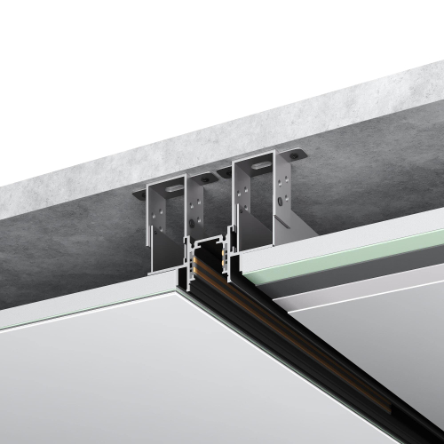 ST1004.429.12 Шинопровод магнитный встраиваемый под ГКЛ 12мм ST-Luce Черный L2000мм(заглушки в комп) SKYLINE 48+
