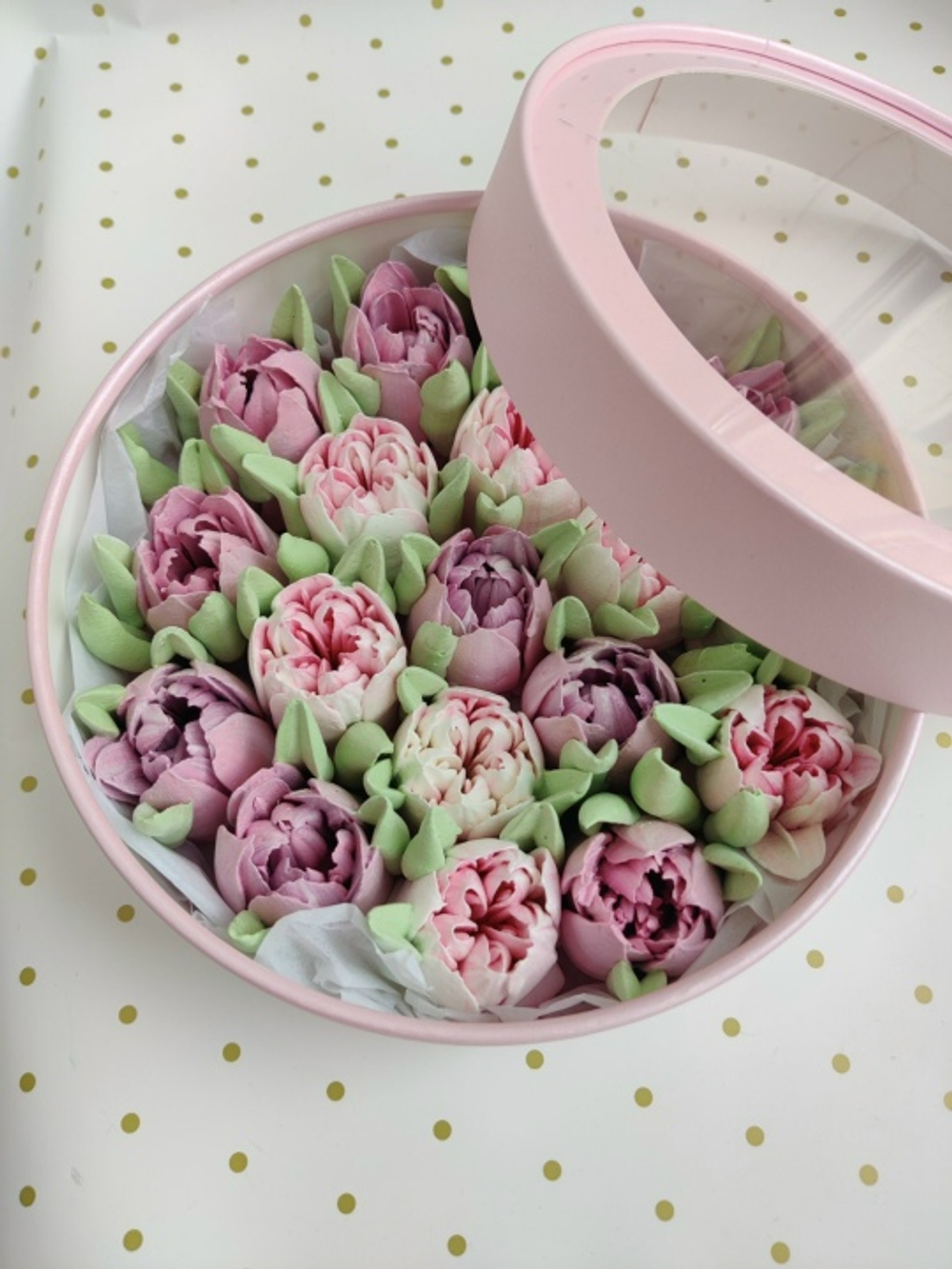 Коробка «Махровые Тюльпаны» 21 см