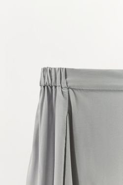 ZARA БРЮКИ В ПИЖАМНОМ СТИЛЕ ИЗ 100% ВИСКОЗЫ, СЕРО-ДЫМЧАТЫЙ
