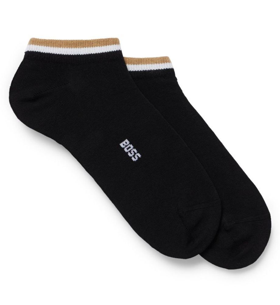 Теннисные носки BOSS x Matteo Berrettini Ankle-Length Socks With Signature Stripe 2P - black