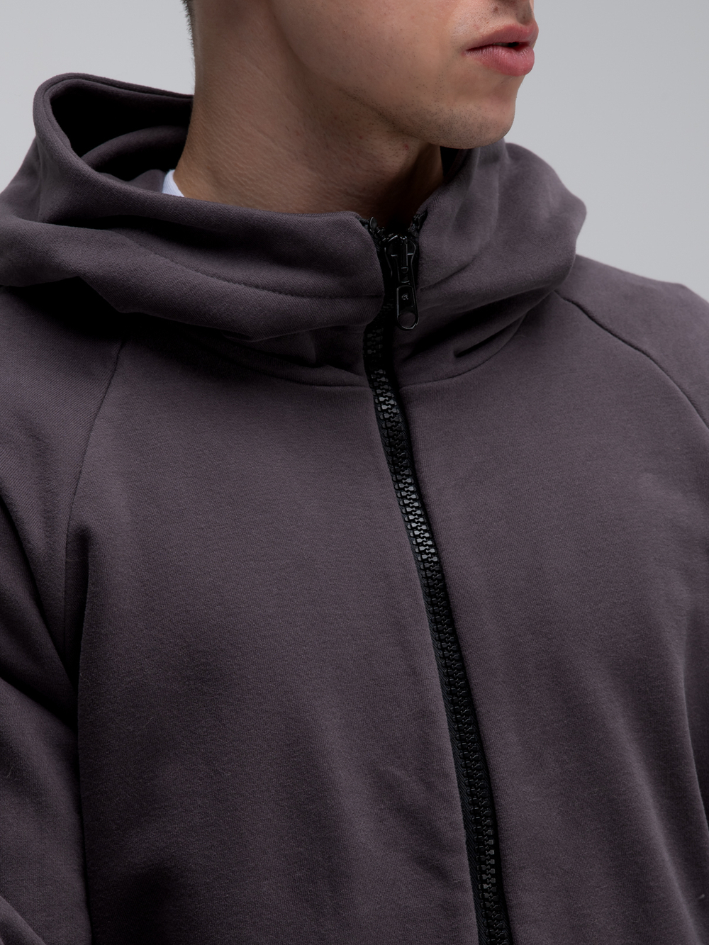 Костюм мужской спортивный на молнии (без начеса). Графит