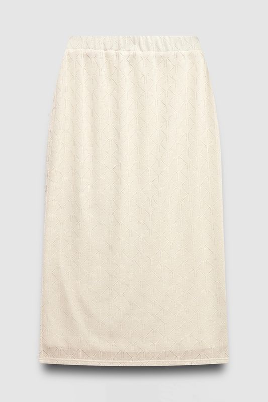 Юбка из ажурного трикотажа, молочный