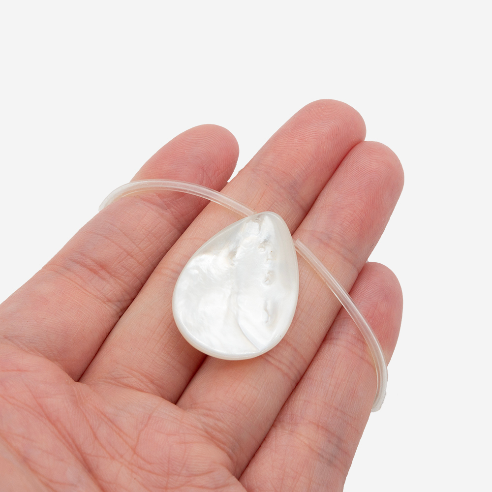 Капля из перламутра морских ракушек, 20*30мм, белый