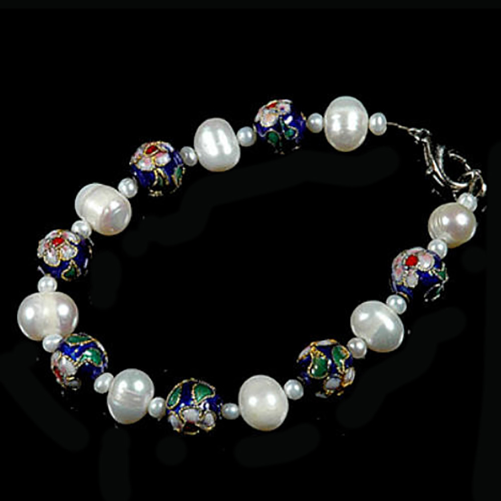 Браслет "Лена" жемчуг, клуазоне асс.
