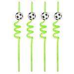 Трубочки для коктейлей пластиковые «Футбол» ассорти, 4 шт