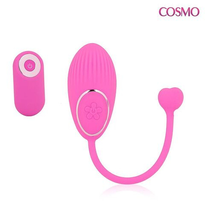 Розовое виброяйцо с 10 режимами вибрации и пультом ДУ (Цвет: розовый)