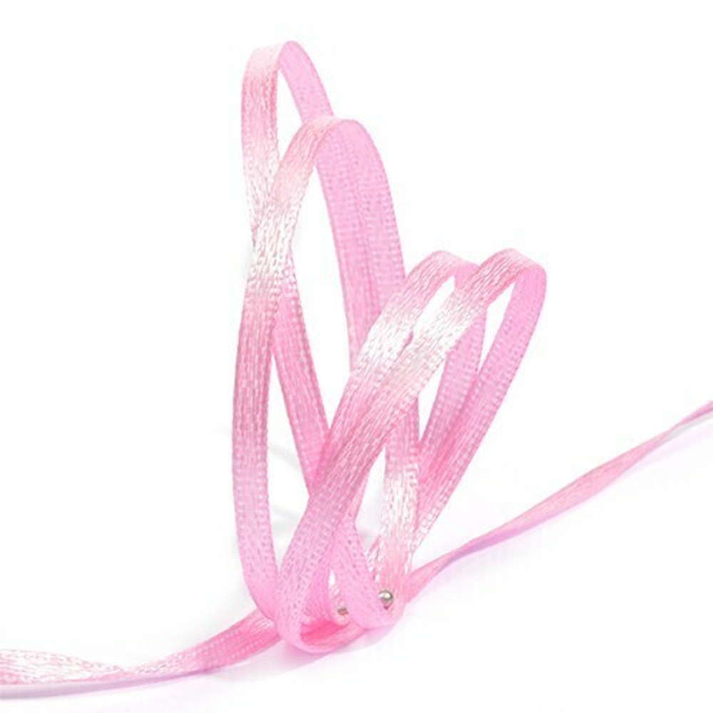 Лента атласная розовая 3 мм.