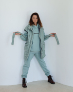 Жилет удлиненный женский, шалфей