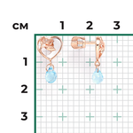 Серьги-пусеты из комбинированного золота с топазом