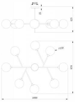 Люстра на штанге Freya Maddison FR5115PL-08BZ