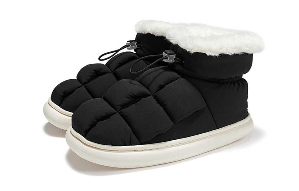 FEIYUE Tofu Insulated Shoes Waterproof Mid-top Casual Shoes Women"s Black
